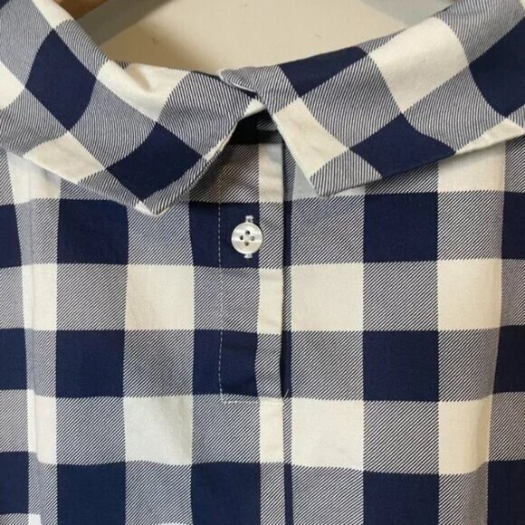 TALBOTS | TOP SIZE M  WHITE/BLUE - Picture 4 of 6